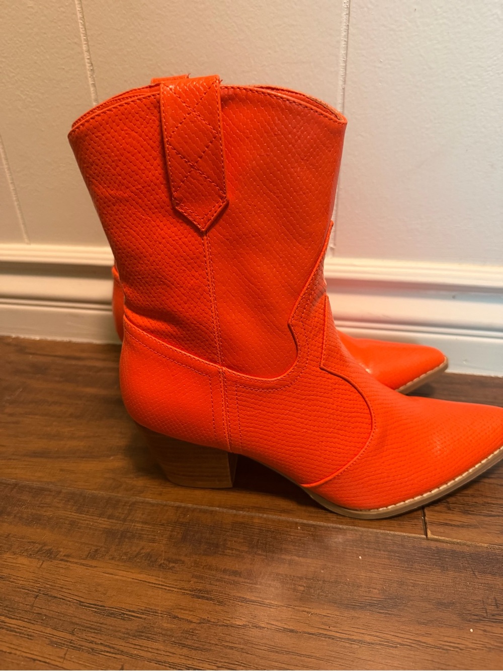 Coconuts by Matisse Neon Orange Western Ankle Boots